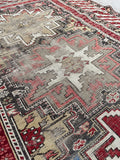 3’7 x 4’8 Antique Caucasus Rug #2582 / small vintage rug - Blue Parakeet Rugs