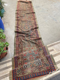 3’1 x 15’9 Antique Persian Camel Hair Serab Runner #2406ML - Blue Parakeet Rugs