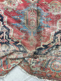 8'8 x 12'2 Rusty n Worn Serapi Heriz Rug - Blue Parakeet Rugs