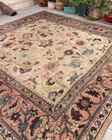 10’10 x 10’10 Ivory Sultanabad Mahal #2204 / Large square vintage rug - Blue Parakeet Rugs
