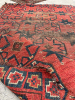 2’9 x 3’5 Star Afghani scatter rug #2474 / small vintage Rug - Blue Parakeet Rugs