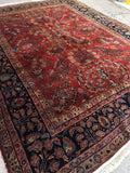8’6 x 11’6 Antique floral design 1920s rug - Blue Parakeet Rugs