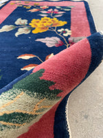 2x4 Antique Chinese Art Deco Rug (#1558) - Blue Parakeet Rugs
