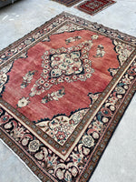 5’3 x 6’7 Vintage Persian Lilihan rug #2522 - Blue Parakeet Rugs