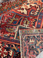 7’10 x 10’8 Antique Persian Heriz #2366 - Blue Parakeet Rugs