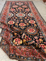 7' x 14'9" Antique Persian Bakhtiari / Long and Narrow Rug - Blue Parakeet Rugs