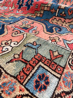 8'4 x 11'7 Antique Tribal Mountain rug #2070 / 8x12 Vintage Rug - Blue Parakeet Rugs