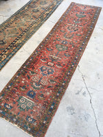 2’2 x 8’8 Antique Persian Heriz Runner / Rug Runner - Blue Parakeet Rugs