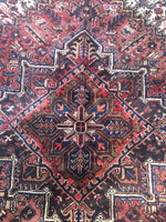 7' x 9'3" Vintage Heriz Rug / Large Vintage Rug - Blue Parakeet Rugs