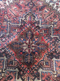 7' x 9'3" Vintage Heriz Rug / Large Vintage Rug - Blue Parakeet Rugs
