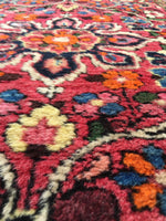 2’5 x 3’2 antique Sarouk Mat Rug - Blue Parakeet Rugs