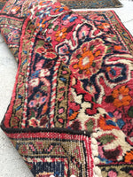 2’5 x 3’2 antique Sarouk Mat Rug - Blue Parakeet Rugs