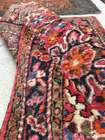 2’5 x 3’2 antique Sarouk Mat Rug - Blue Parakeet Rugs