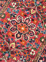 2’5 x 3’2 antique Sarouk Mat Rug - Blue Parakeet Rugs