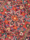 2’5 x 3’2 antique Sarouk Mat Rug - Blue Parakeet Rugs