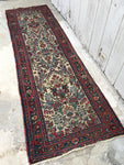 2’10 x 9’1 Ivory Sarouk Persian Runner - Blue Parakeet Rugs