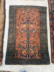 2’5 x 3’8 Bibikabad Rug / Small Antique Rug - Blue Parakeet Rugs