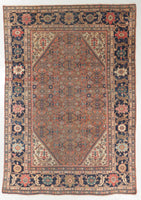 7'3 x 10'2 antique rust Persian Mahal (#1152) - Blue Parakeet Rugs