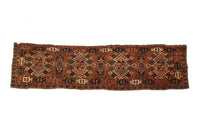 1'4 x 5'1 Antique Yomoud rug #2565 / skinny vintage runner - Blue Parakeet Rugs