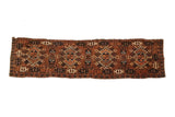 1'4 x 5'1 Antique Yomoud rug #2565 / skinny vintage runner - Blue Parakeet Rugs